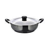 Goodflame Deep Kadhai 280Mm Aluminium Induction Base Deep Kadhai(Kadhai,Black)