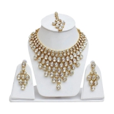 Padmavati Bangles Golden Alloy Necklace Set ( Pack of 1 ) - Golden