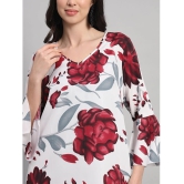 Curvydrobe Crepe Printed Mini Womens A-line Dress - White ( Pack of 1 ) - None