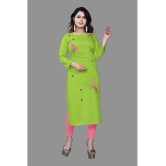 haya fashion - Lime Green Rayon Women's Straight Kurti ( Pack of 1 ) - None