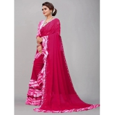 Apnisha Georgette Embellished Saree With Blouse Piece - Pink ( Pack of 1 ) - Pink