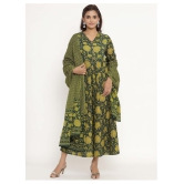 miravan Green Cotton Anarkali Kurti - - XXL