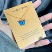 Butterfly Blue Necklace - KUCAH-Free Size / Blue