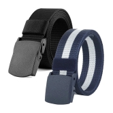 Loopa Multi Nylon Casual Belt Pack of 2 - None