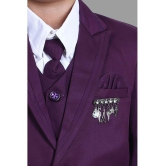 DKGF Fashion - Purple Polyester Boys 3 Piece Suit ( Pack of 1 ) - None