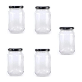 Somil - Storage Container Glass Transparent Pickle Container ( Set of 5 ) - Transparent