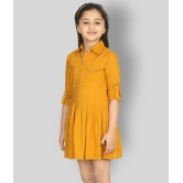 Naughty Ninos - Yellow Cotton Girls Shirt Dress ( Pack of 1 ) - None