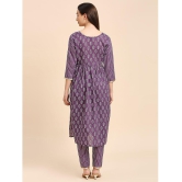 gufrina Cotton Printed Kurti With Pants Womens Stitched Salwar Suit - Purple ( Pack of 1 ) - None