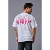 Cruel (in Gradient) Printed White Oversized T-Shirt for Men XXL