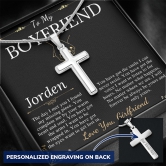 Boyfriend Gift, Cross Necklace Gifts for Boyfriend, Boyfriend Christmas Gift, Boyfriend Anniversary Gift, Boyfriend Birthday Gift #0913 jorden-Standard Box