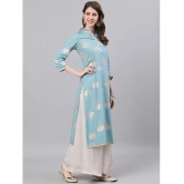 Antaran Cotton Solid Straight Womens Kurti - Blue ( Pack of 1 ) - None