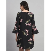 Curvydrobe Crepe Printed Mini Womens A-line Dress - Black ( Pack of 1 ) - None