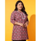 AUSTIVO Cotton Printed Straight Womens Kurti - Multicoloured ( Pack of 1 ) - None