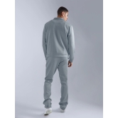 Solid Light Grey Jacket and Jogger Cozy Cut Co-Ords-S / Light Grey