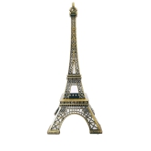 Lucky Handicraft - Handicraft Metal Combo Pack Paris Eiffel Tower & Burj Khalifa for Home Decoration, Metallic Color, 12 cm Height