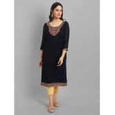 JASH CREATION - Black Georgette Womens Straight Kurti ( Pack of 1 ) - None