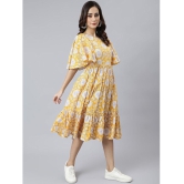 Janasya - Yellow Cotton Womens Fit & Flare Dress ( Pack of 1 ) - None