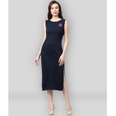 Zima Leto - Navy Cotton Womens Bodycon Dress ( Pack of 1 ) - M