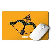 Indigifts Sun Sign Designer Mousepad Bow And Arrow With Fire Flame Pattern Multi Mouse Pad 8.5x7 Inches - Sagittarius Zodiac Mousepad for Laptop, Zodiac Mouse Pad, Sun Sign-Star Sign Gifts