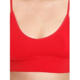 ILRASO - Red Cotton Blend Removable Padding Women's Sports Bra ( Pack of 1 ) - None