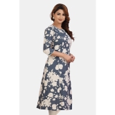 Meher Impex Cotton Printed Front Slit Womens Kurti - Grey ( Pack of 1 ) - None