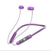 BT Transparent Stereo Battery Life 72 hrs Neckband Call Vibration Alart Bluetooth Headset (Pack of  2) Black And Purple