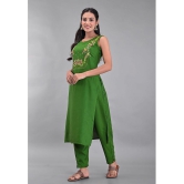 Maquien - Green Straight Rayon Women's Stitched Salwar Suit ( Pack of 1 ) - None