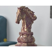 Chess Horse Head Statue (9.5 x 13 Inches)-Maroon