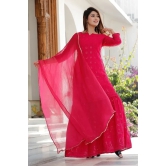 Pink Chikankari Cotton Palazzo Set Pink XXXL