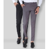 SREY - Black Polycotton Slim - Fit Men's Chinos ( Pack of 2 ) - None