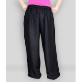 Sttoffa - Black Rayon Flaired Women's Casual Pants ( Pack of 1 ) - None