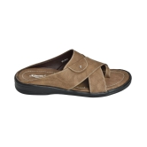 Ajanta Brown Mens Leather Slipper - None