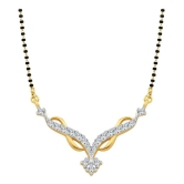 Vighnaharta Pretty Paisley Gold and Rhodium Plated Mangalsutra