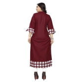 Lerkiza - Maroon Cotton Womens Straight Kurti ( Pack of 1 ) - XXL