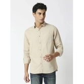 HJ HASASI 100% Cotton Slim Fit Solids Full Sleeves Mens Casual Shirt - Khaki ( Pack of 1 ) - None