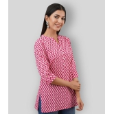 SVARCHI - Pink Cotton Blend Women's Tunic ( Pack of 1 ) - S