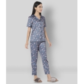 Smarty Pants - Grey Melange Satin Womens Nightwear Nightsuit Sets ( Pack of 1 ) - L