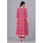 Doriya Cotton Blend Embroidered Kurti With Palazzo Women's Stitched Salwar Suit - Pink ( Pack of 1 ) - None