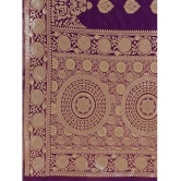 LEELAVATI Banarasi Silk Embellished Saree With Blouse Piece - Purple ( Pack of 1 ) - Purple