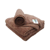 SOFTSPUN Microfiber High Loop Cleaning Cloths, 40x60 cms 3 pcs Towel Set 380 GSM (Brown). Thick Lint & Streak-Free Multipurpose Cloths.