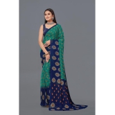 LEELAVATI - Navy Blue Georgette Saree With Blouse Piece ( Pack of 1 ) - Navy Blue