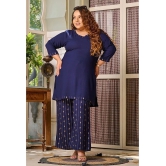 PrettyPlus by Desinoor.com Navy Solid Palazzo Top Set - None