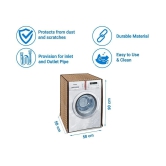 PrettyKrafts Single Poly-Cotton Beige Washing Machine Cover for Universal Front Load - Beige