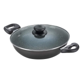 Prestige Omega Deluxe Granite Non-stick Kadai with Glass Lid, 26cm, 3.25 L (Black)