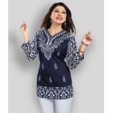 Meher Impex - Blue Crepe Womens Straight Kurti ( Pack of 1 ) - M