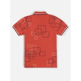 Polo Collar Neck Half Sleeve Cut & Sew Printed T-shirt for Boys