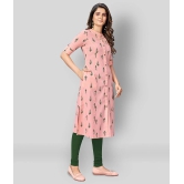 Vbuyz - Pink Cotton Womens Front Slit Kurti ( Pack of 1 ) - XXL