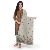 Brown Cotton Printed Salwar Suit Unstitched Fabric