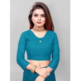 Apnisha - Turquoise Net Saree With Blouse Piece ( Pack of 1 ) - Turquoise