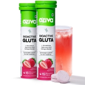 OZiva Bioactive Gluta with L-Glutathione to Reduce Pigmentation Strawberry-OZiva Bioactive Gluta Fizzy (L-Glutathione, Hyaluronic Acid, Asthaxanthin, Lycopene, Collagen) - Strawberry swirl, Pack